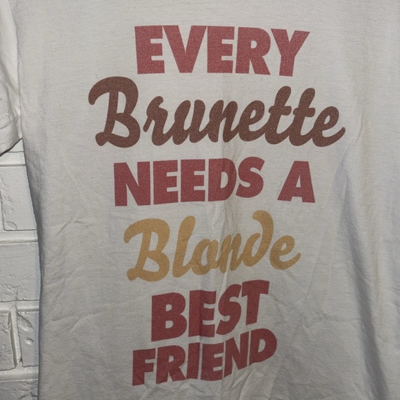 American Apparel Women’s Brunette Blonde Best Friend T-Shirt Size Small - Picture 2 of 5